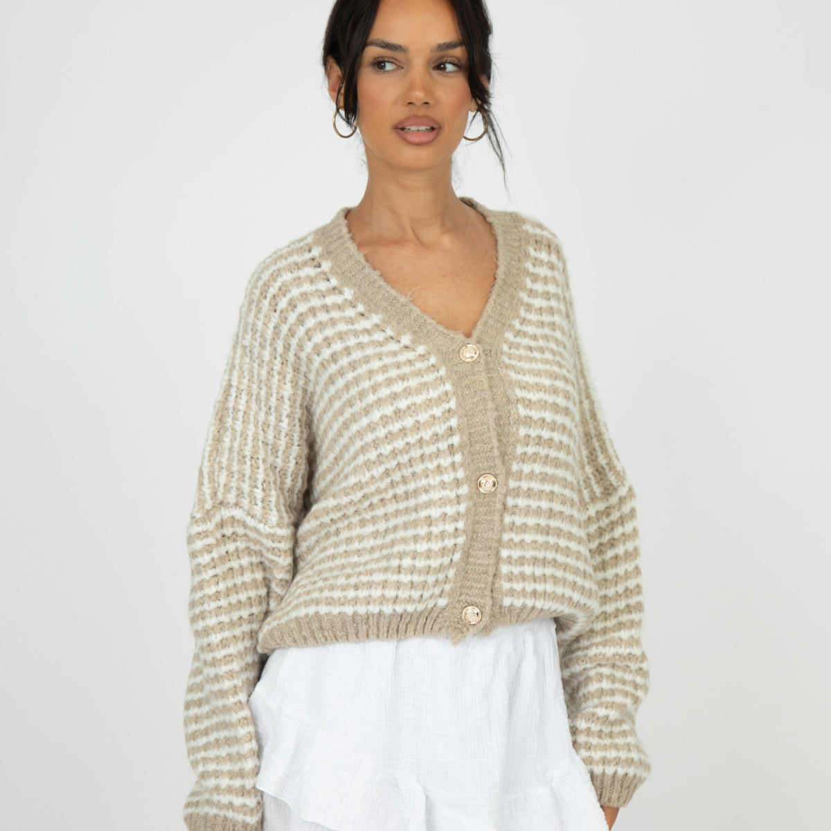 Oversized Waffle Knit Cardigan