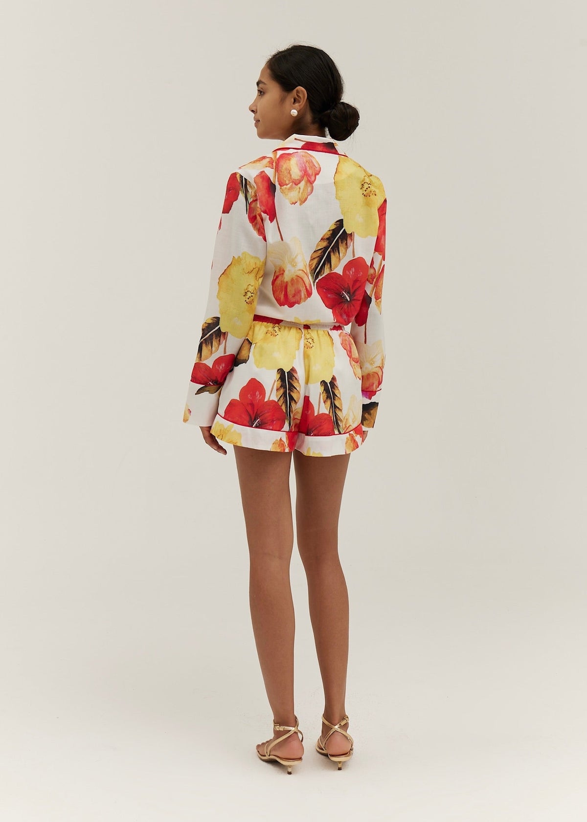 Camisa de día de lino Rio Tropical | Blanco/Rojo