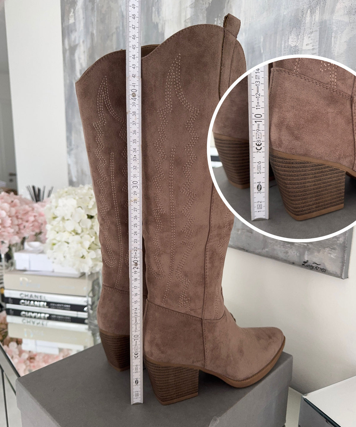 Botas vaqueras Selenay color topo altas