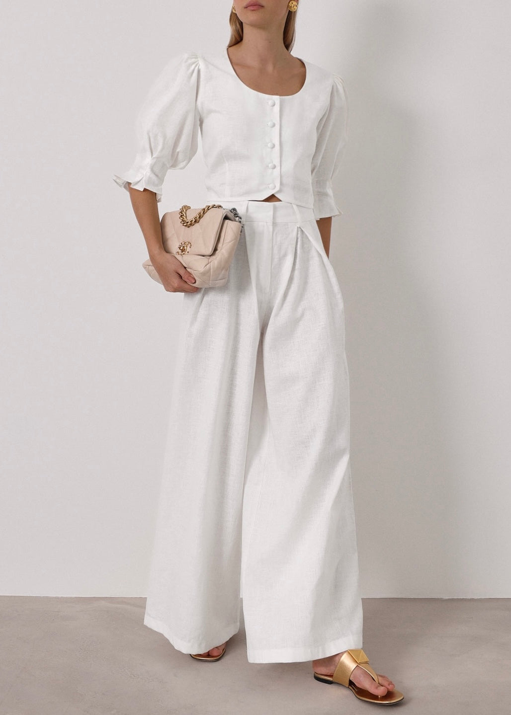 Blusa de lino atemporal Ellina | Blanca