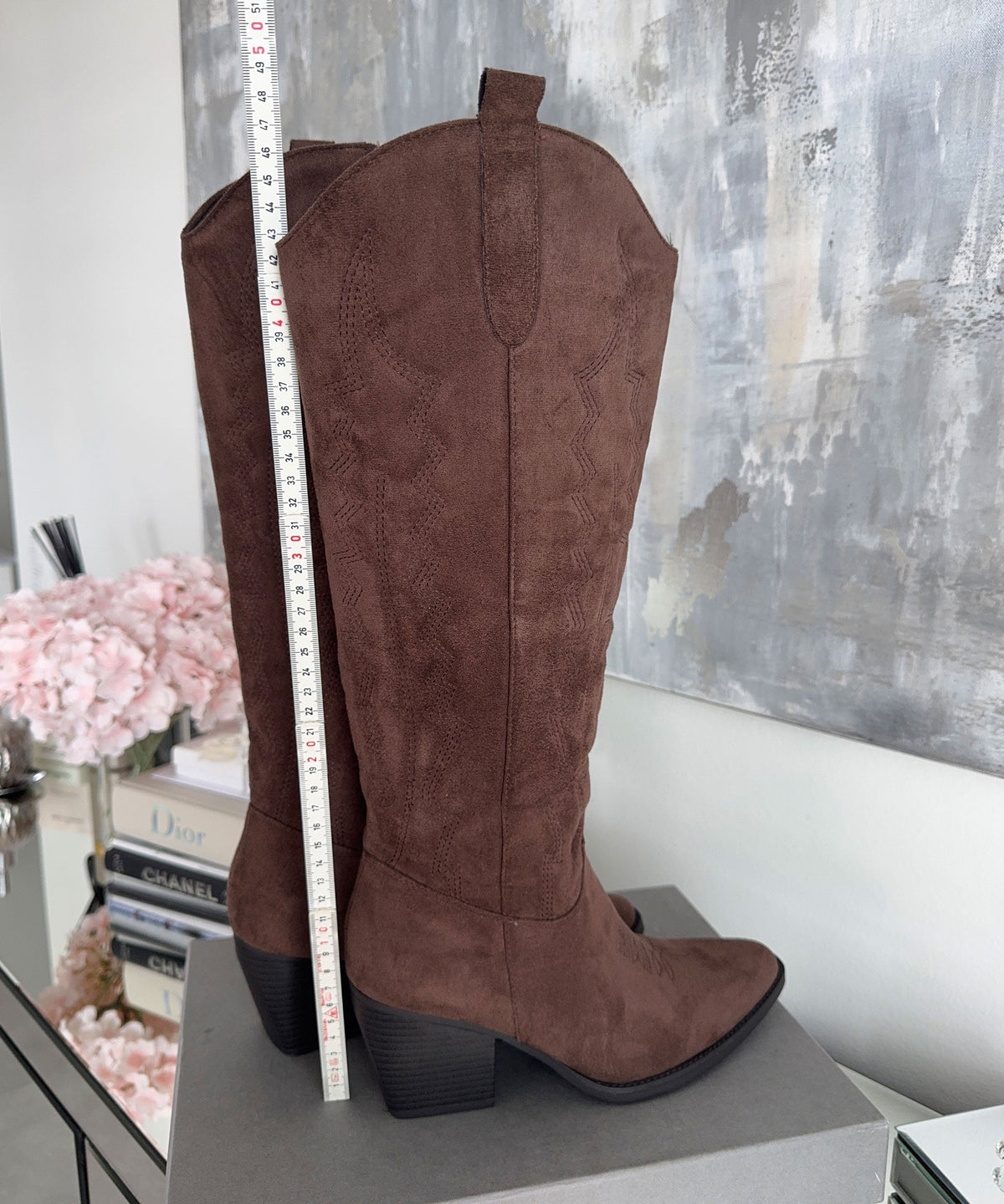 Botas cowboy Selenay altas de color marrón oscuro