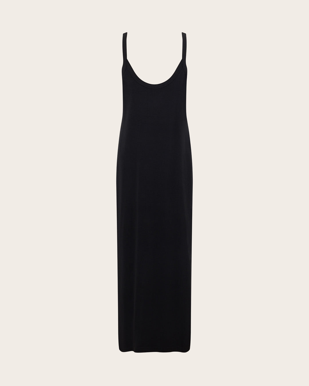Vestido lencero con escote en V - Negro