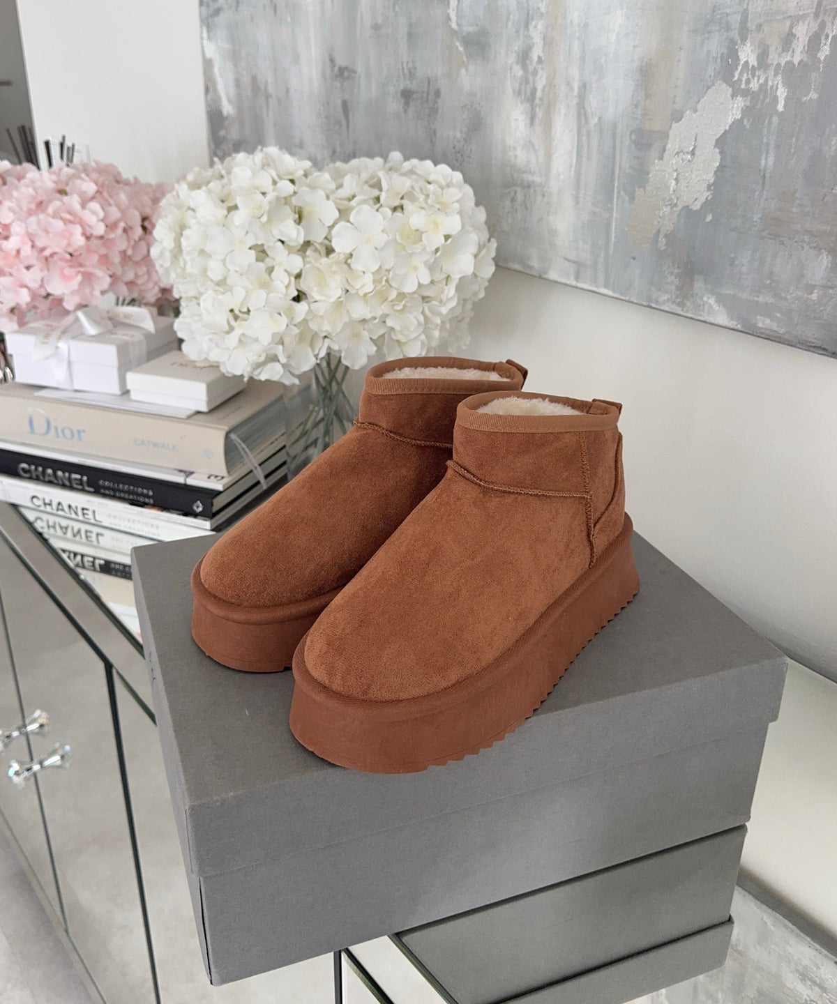 Botas de plataforma Della color castaño