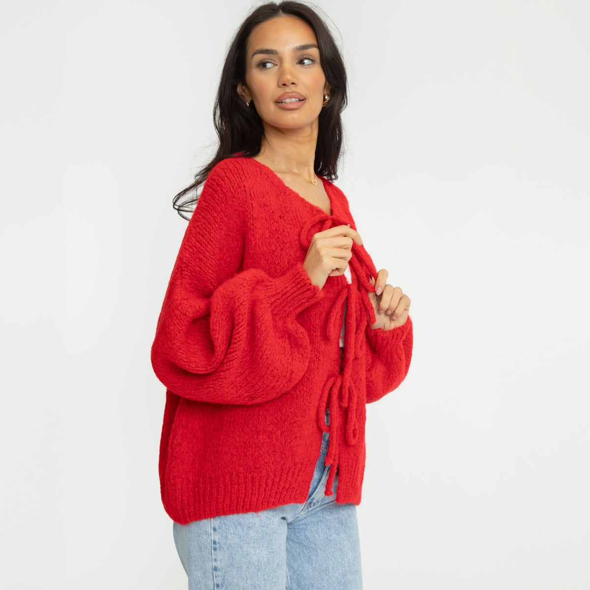 Oversized Cardigan with Bows