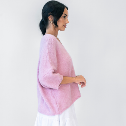 Oversized cardigan with 3/4 sleeves