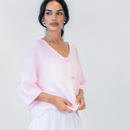 Oversized cardigan with 3/4 sleeves