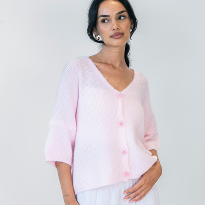 Oversized cardigan with 3/4 sleeves