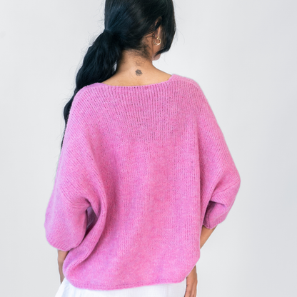 Oversized cardigan with 3/4 sleeves