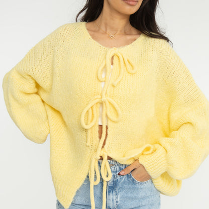 Oversized Cardigan with Bows