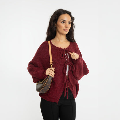 Oversized Cardigan with Bows