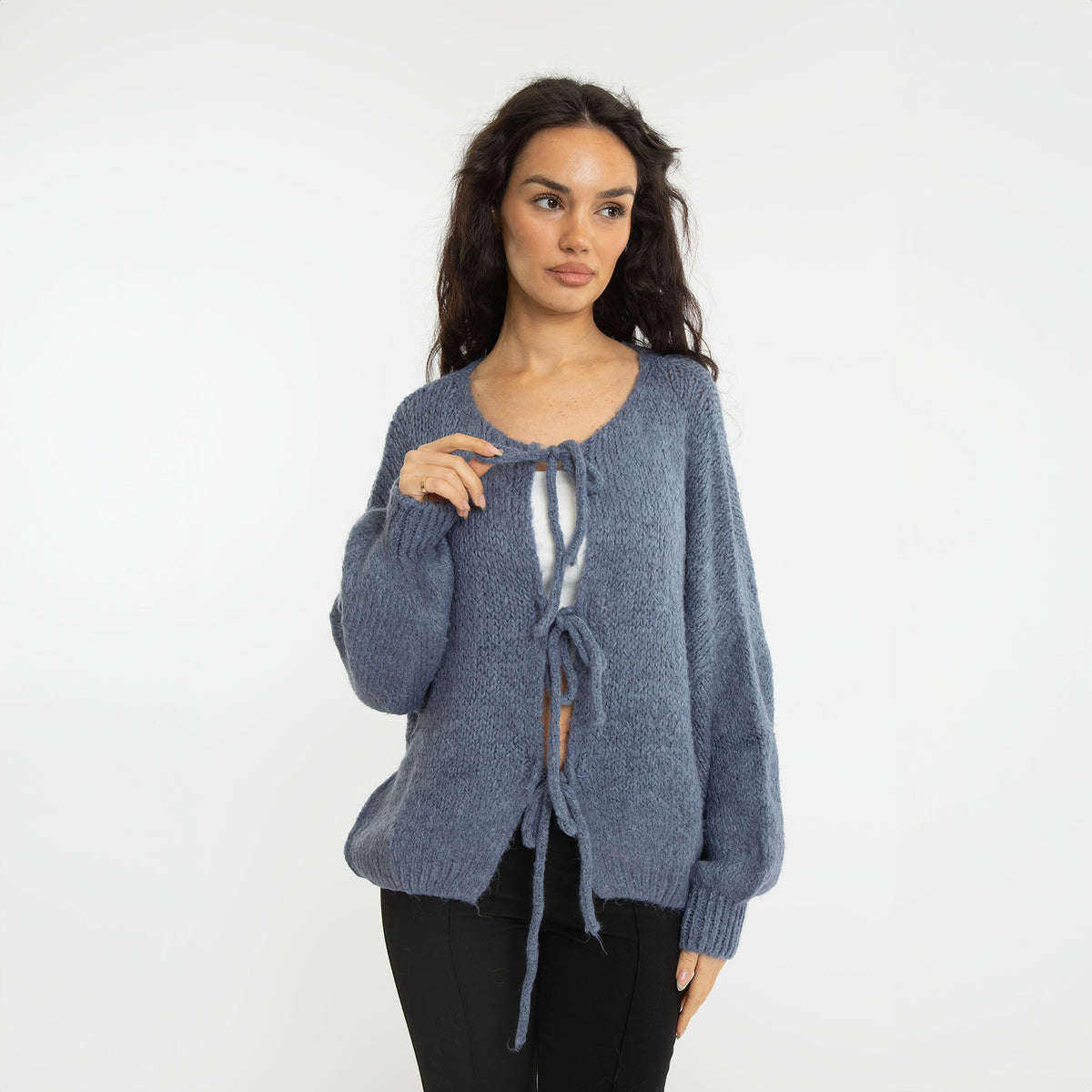 Oversized Cardigan with Bows