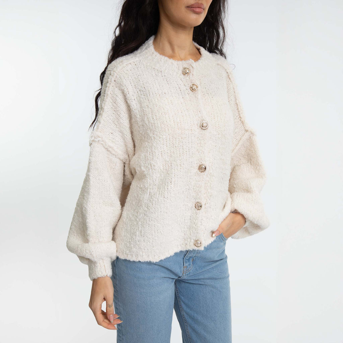 Bouclé Oversized Cardigan Short "CozyGlam"