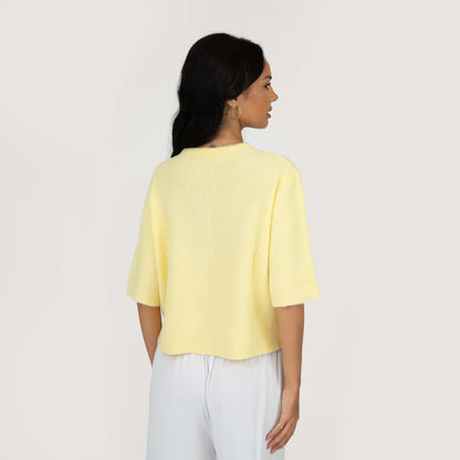 Short-sleeve knitted cardigan