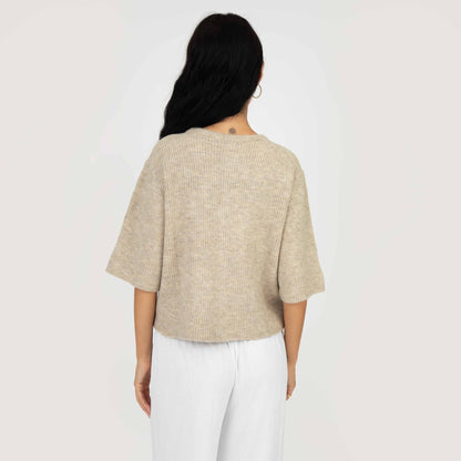 Short-sleeve knitted cardigan