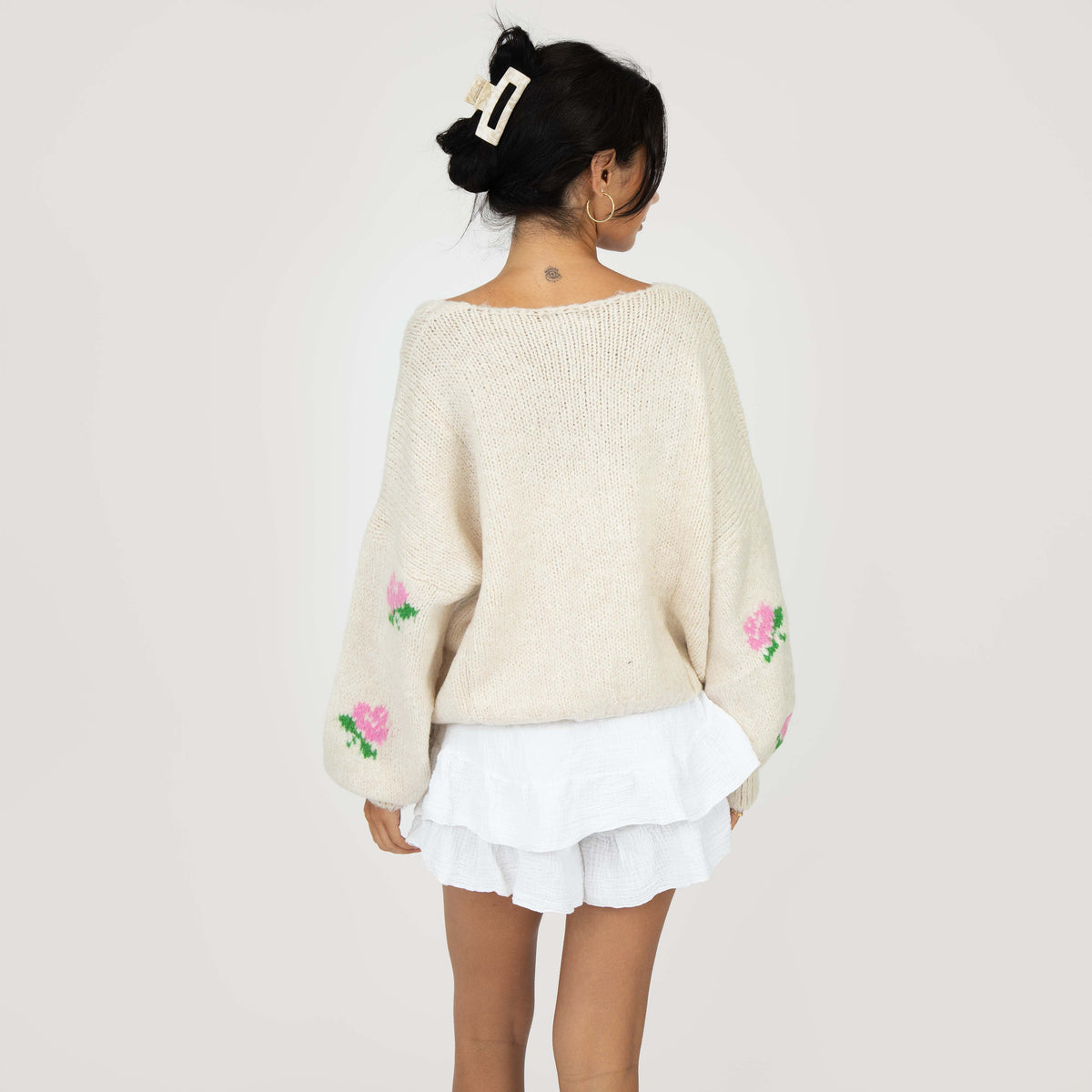 Oversize Rose Cardigan