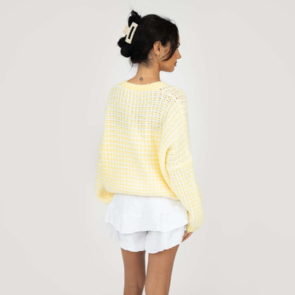 Oversized Waffle Knit Cardigan