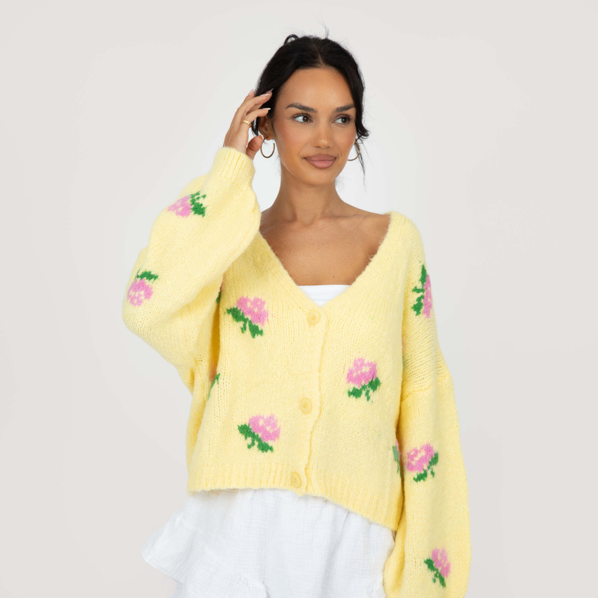 Oversize Rose Cardigan