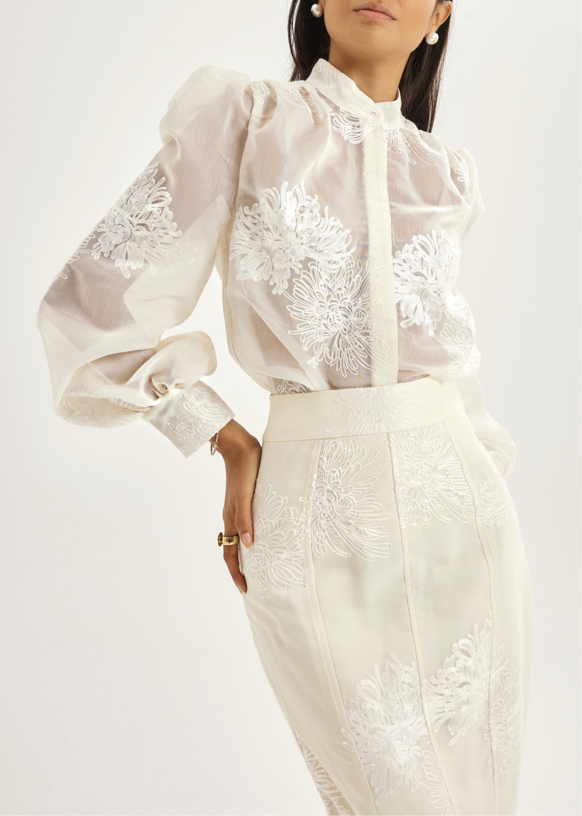 Blusa bordada Sophia | Vainilla francesa