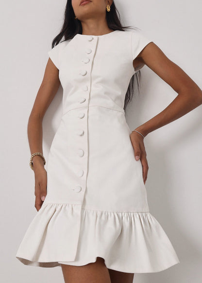 Vestido elegante de mezclilla Riann | Blanco