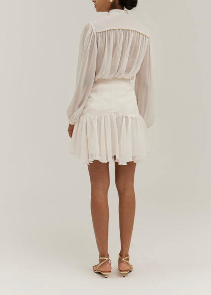 Blusa fluida con detalles Cabo | Vainilla