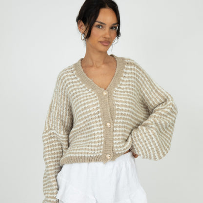 Oversized Waffle Knit Cardigan