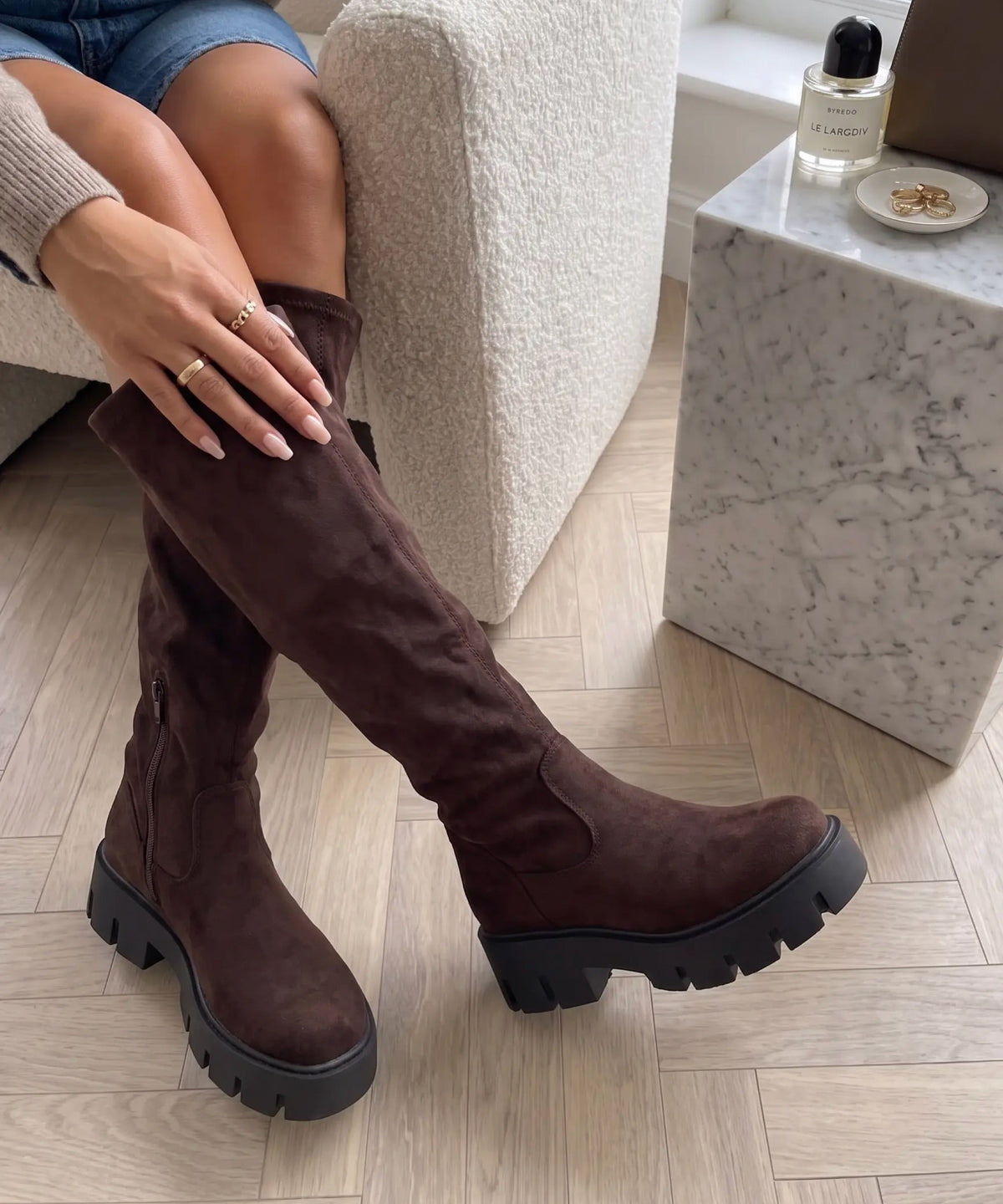 Botas de ante Asha marrones