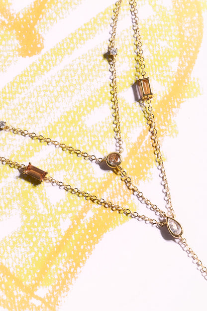 Collar doble de circonitas