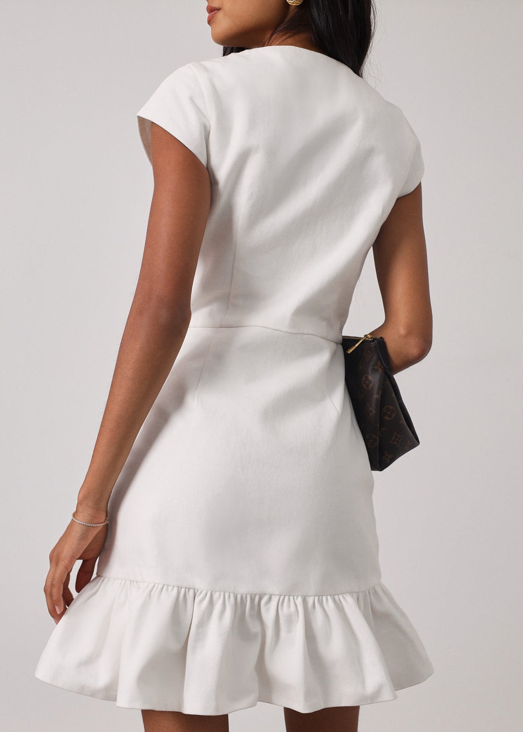 Vestido elegante de mezclilla Riann | Blanco