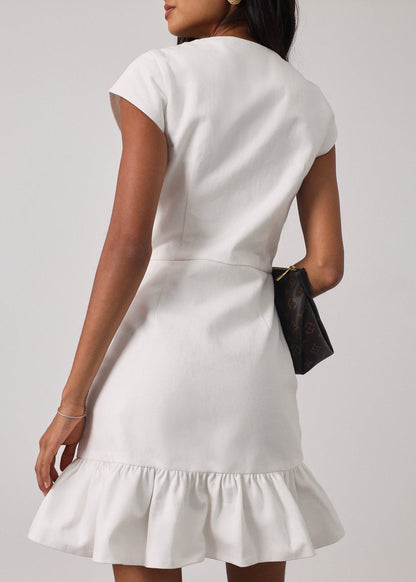 Vestido elegante de mezclilla Riann | Blanco