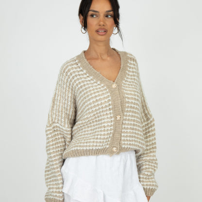 Oversized Waffle Knit Cardigan