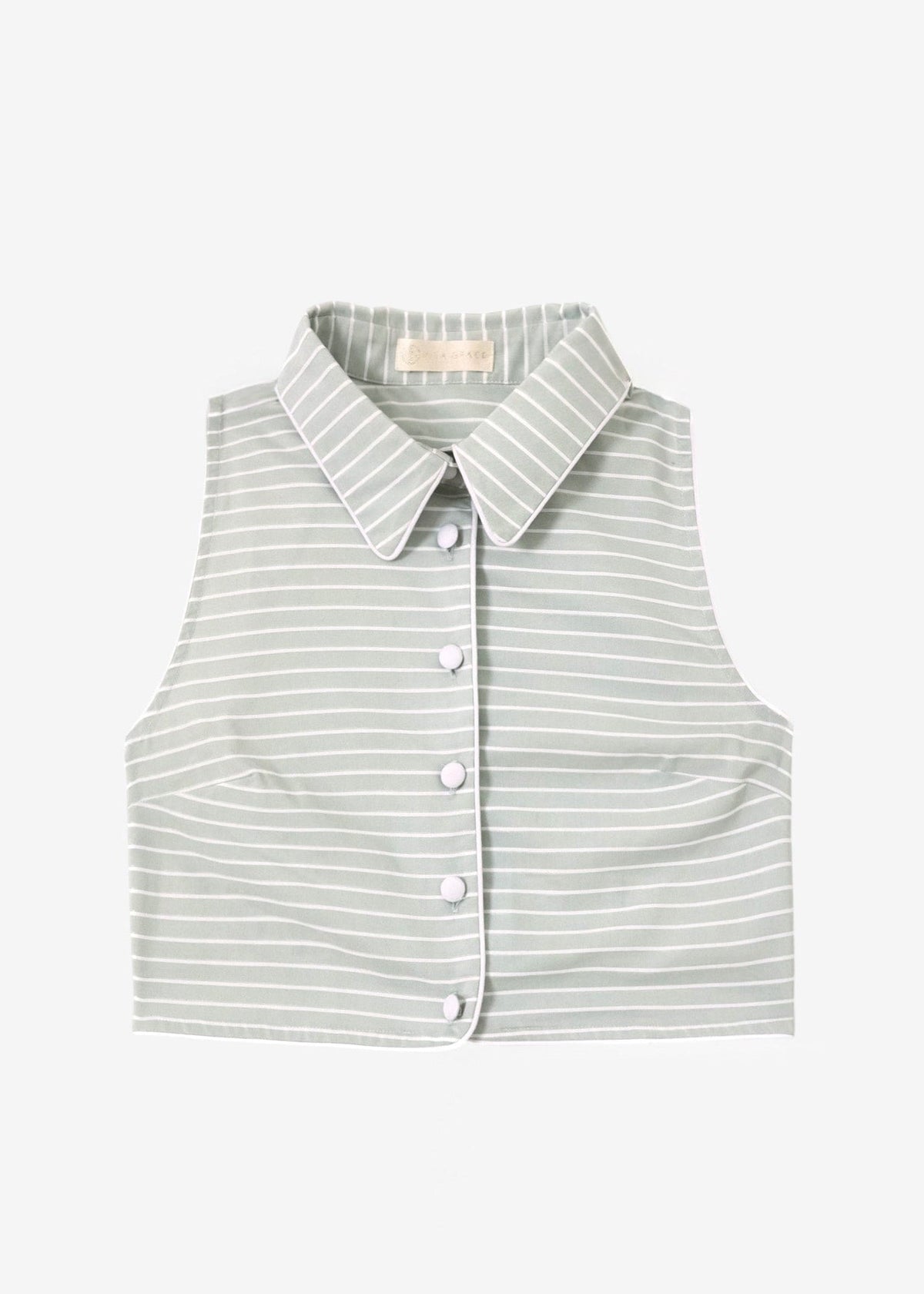 Karra Camisa de verano a rayas | Pistacho/Blanco
