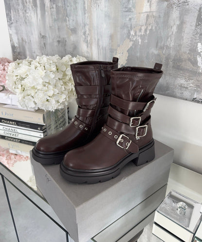 Botas biker Bellina marrón
