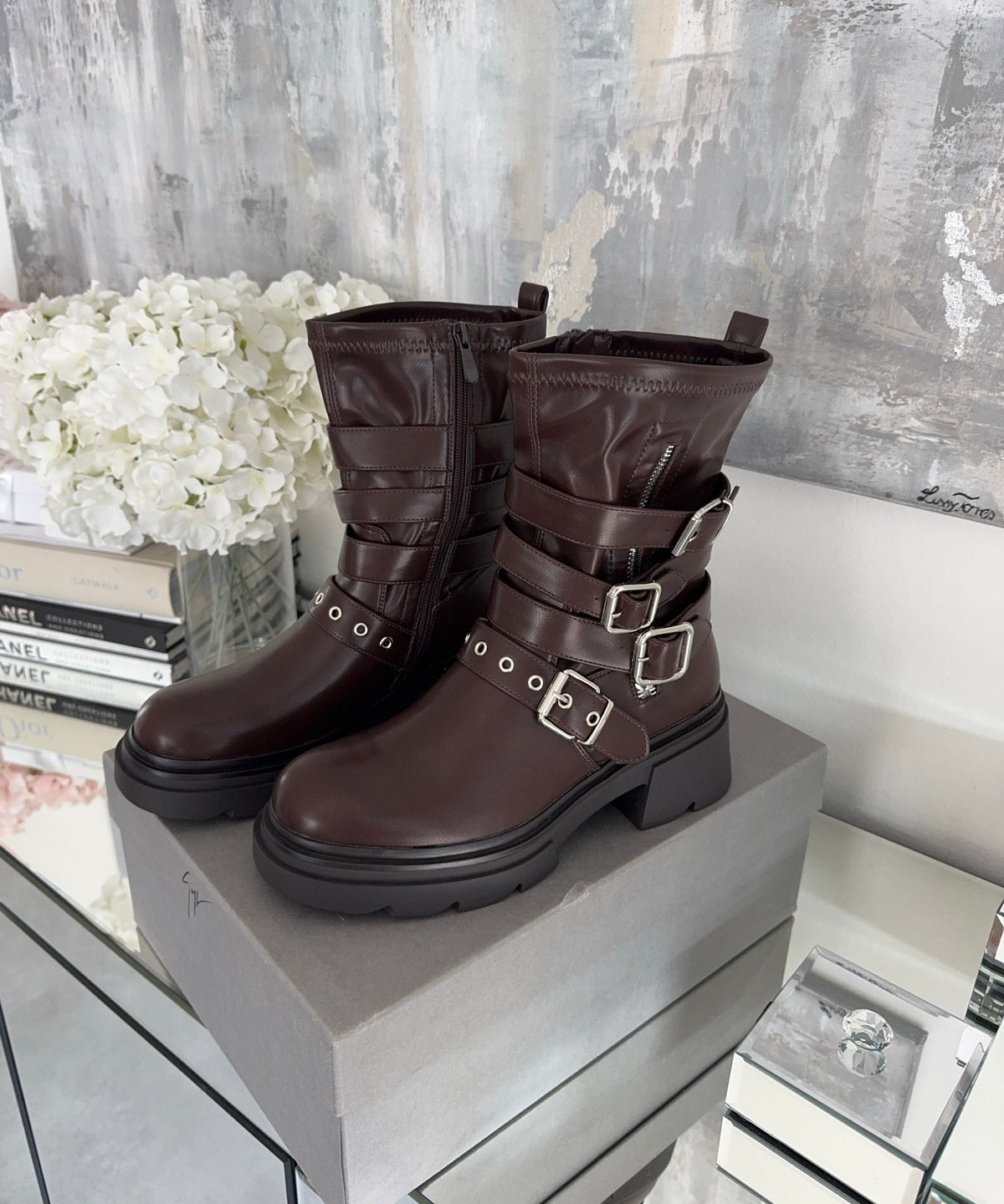 Botas biker Bellina marrón