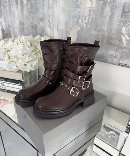 Botas biker Bellina marrón