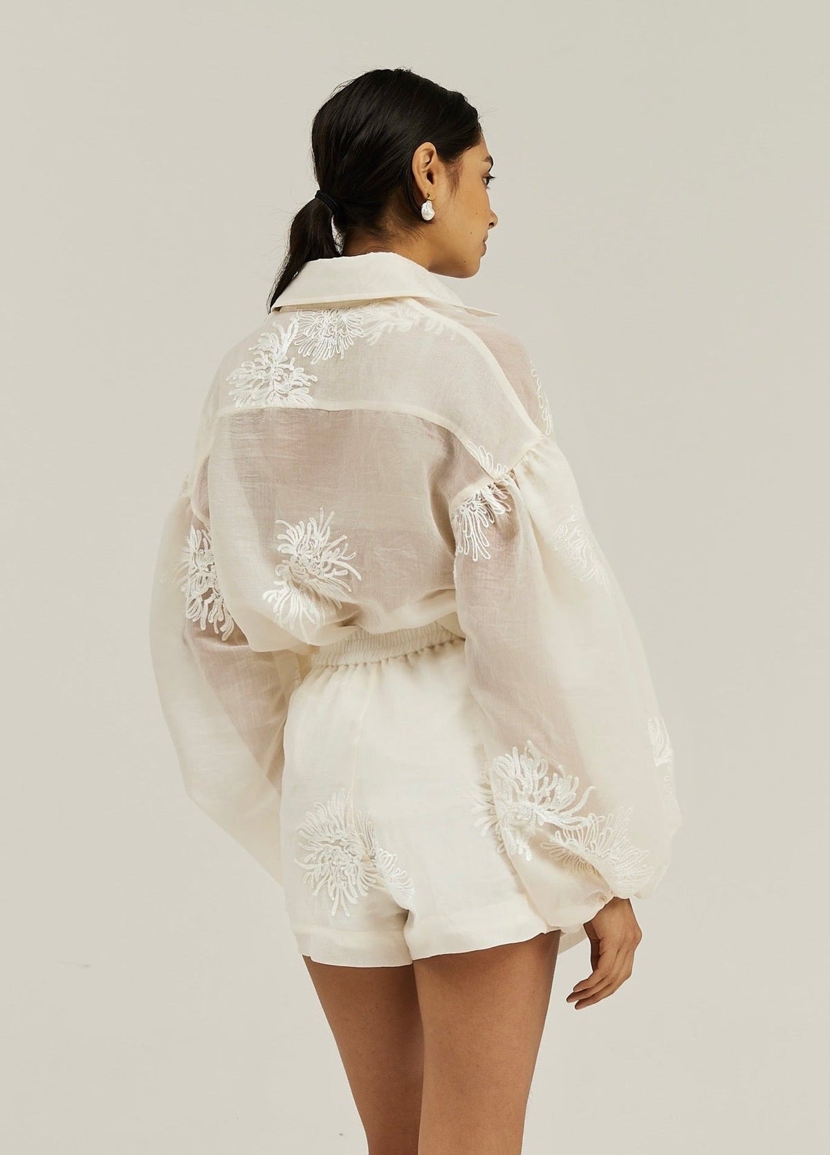 Camisa bordada Sophia | Vainilla