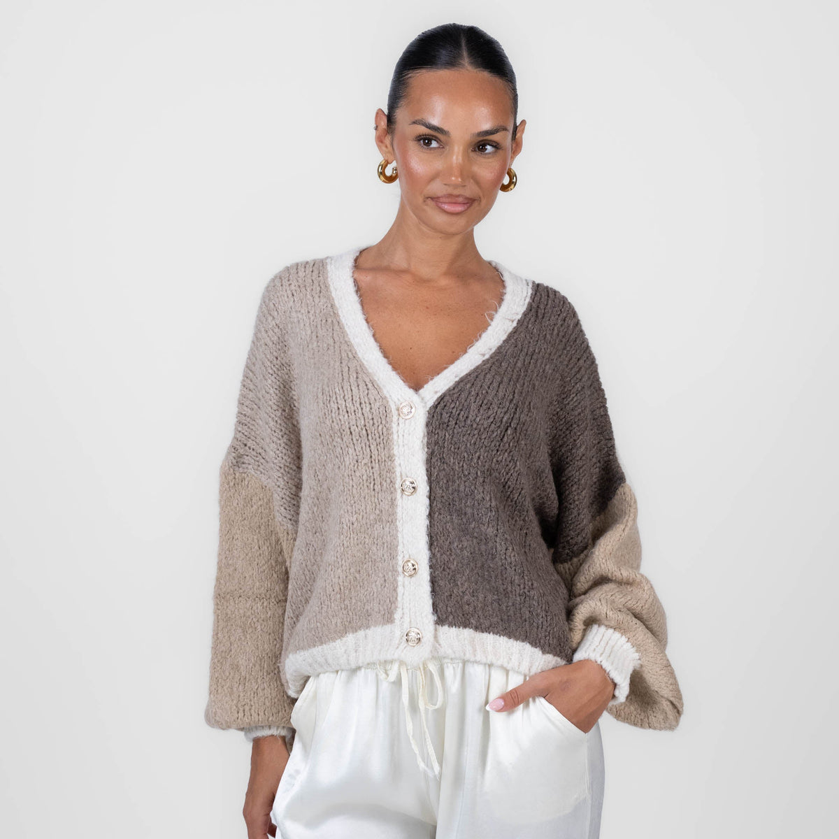 Pastel Velvet Oversized Cardigan