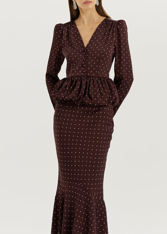 Blusa de lunares Alexandra | Merlot