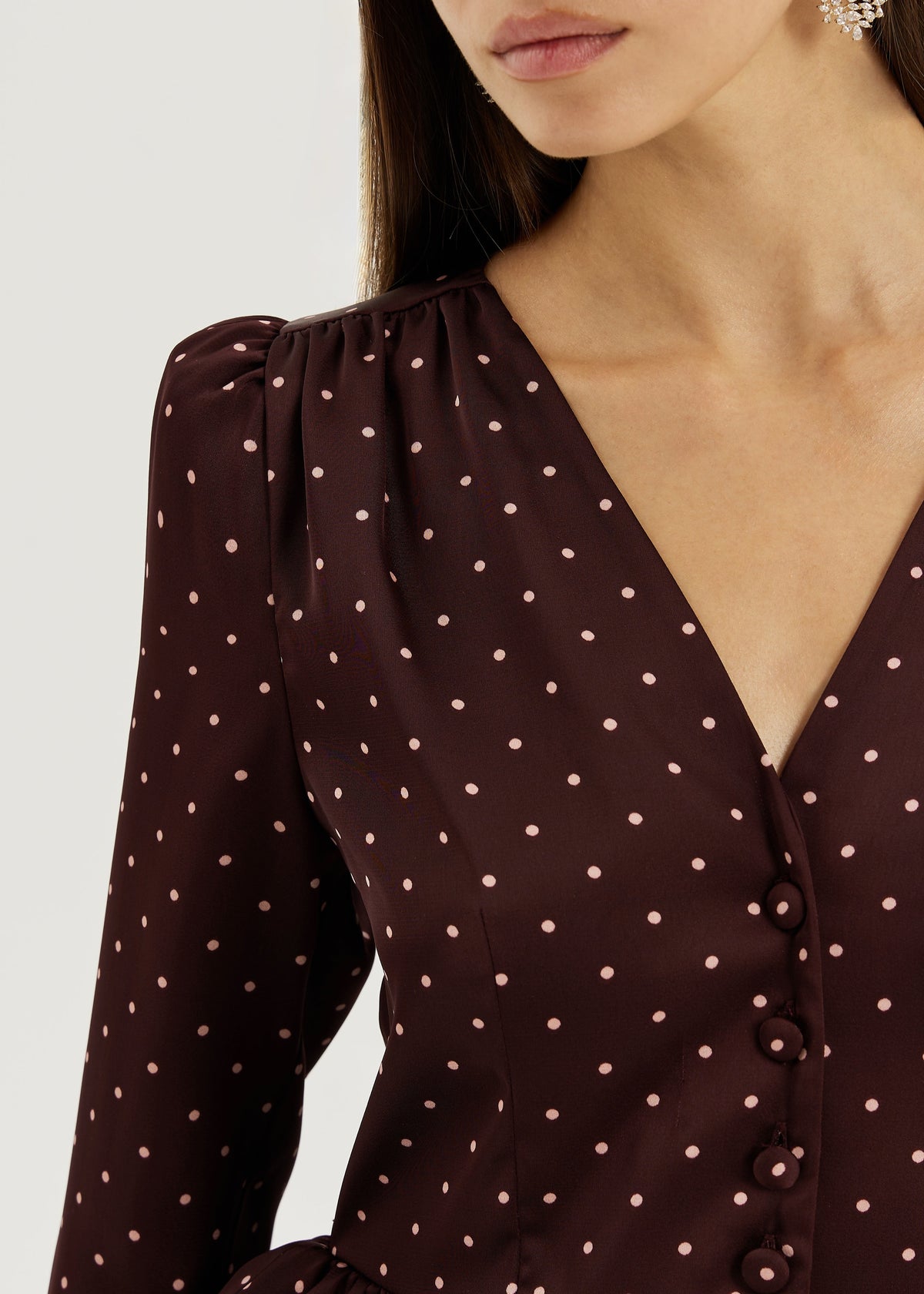 Blusa de lunares Alexandra | Merlot
