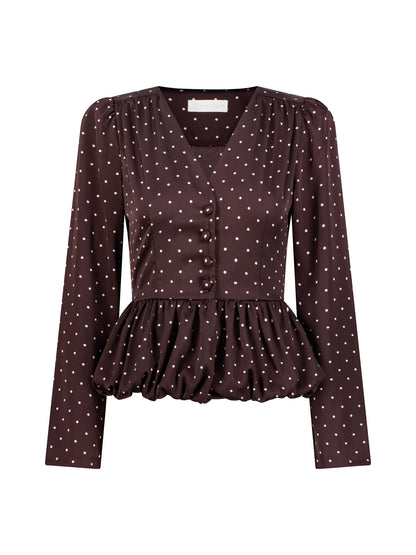 Blusa de lunares Alexandra | Merlot