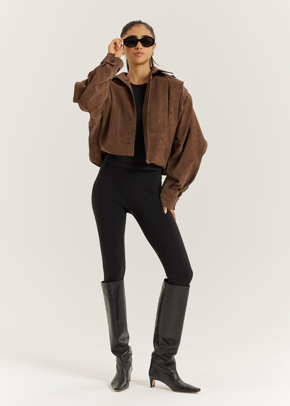 Chaqueta Amelia de ante sintético | Marrón castaño