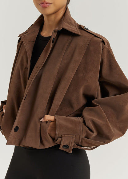 Chaqueta Amelia de ante sintético | Marrón castaño