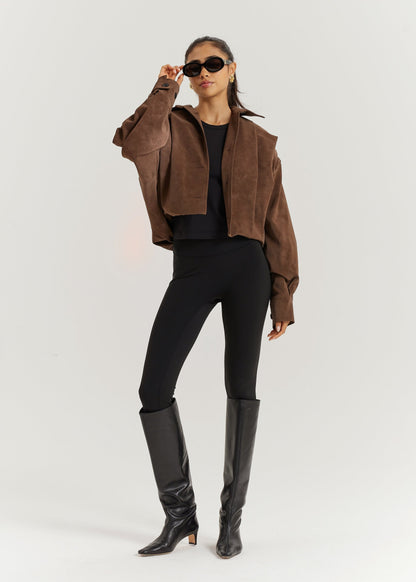 Chaqueta Amelia de ante sintético | Marrón castaño