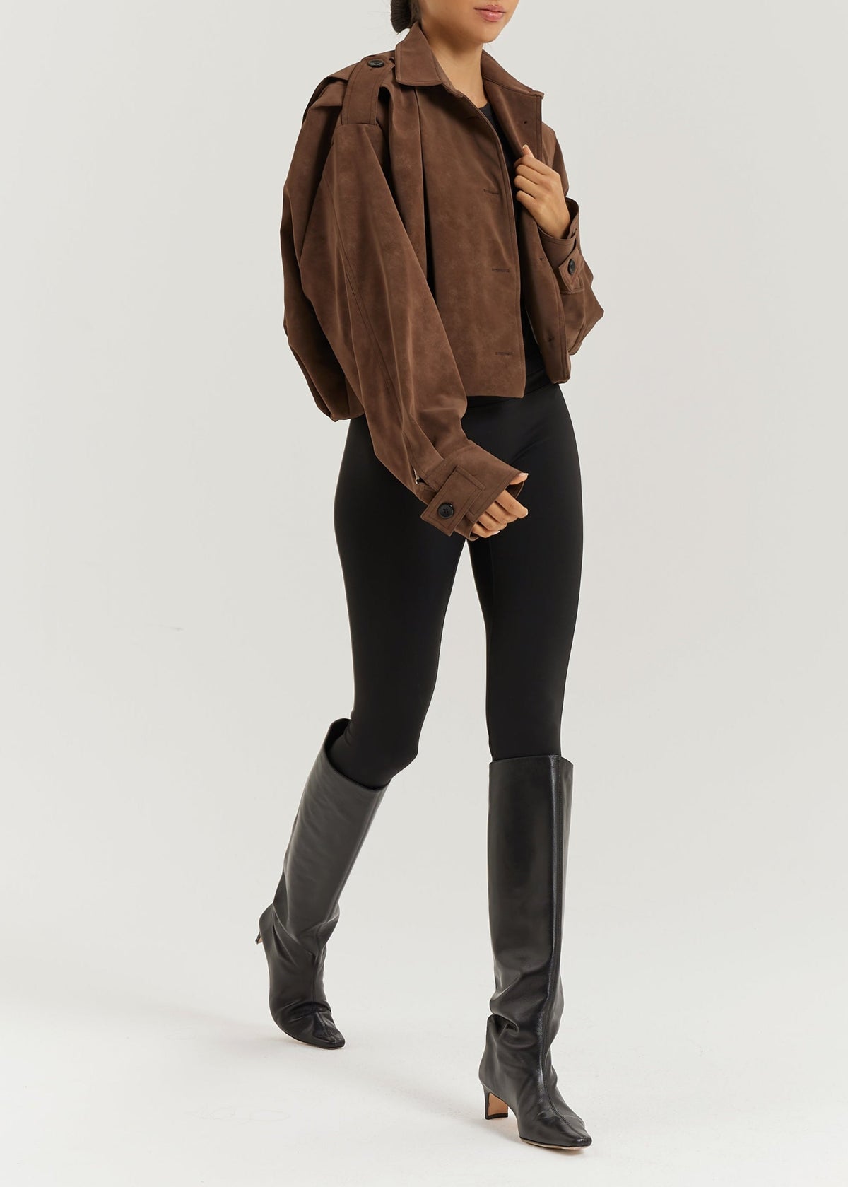 Chaqueta Amelia de ante sintético | Marrón castaño