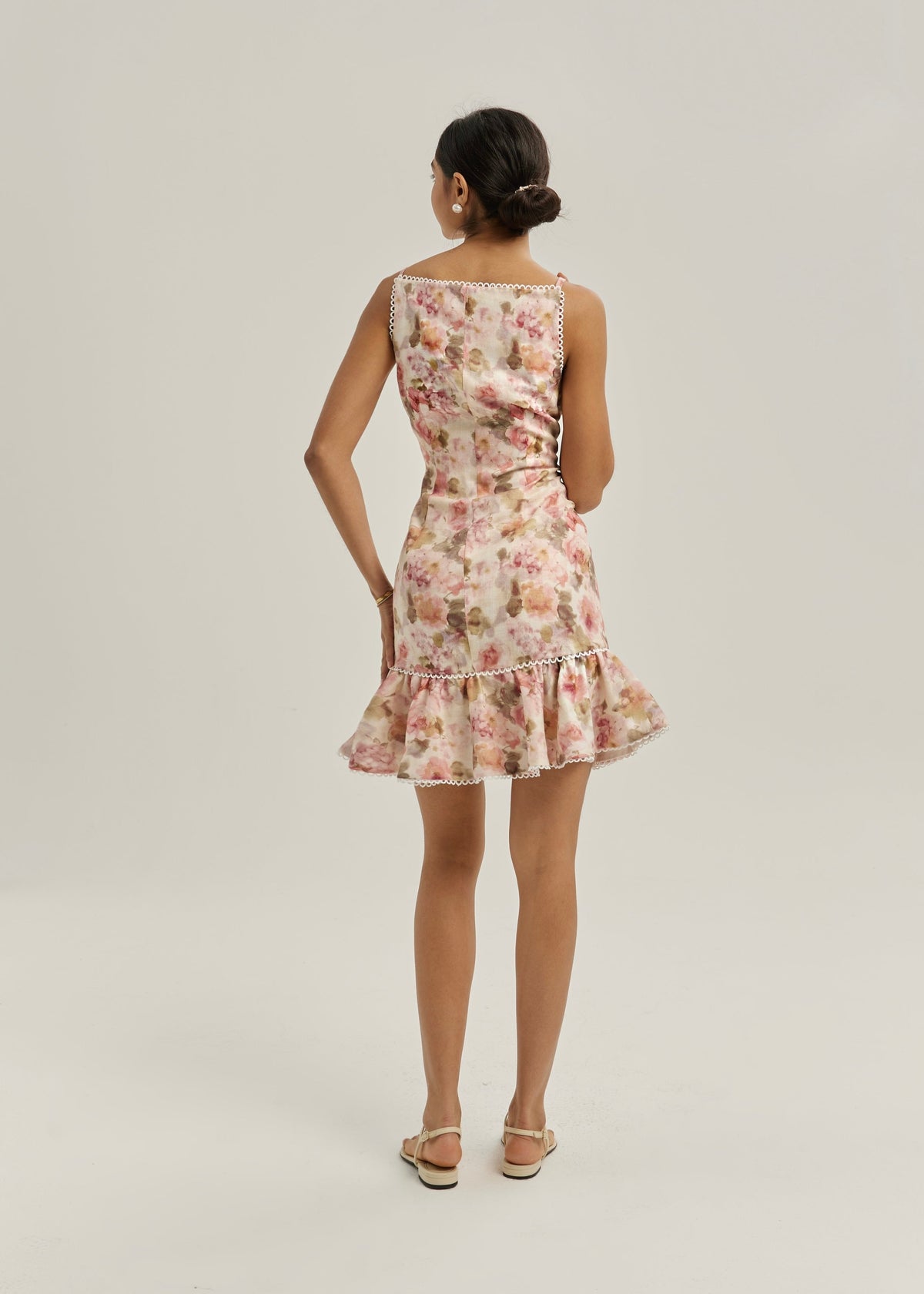 Vestido Anna floral con botones | Rosa