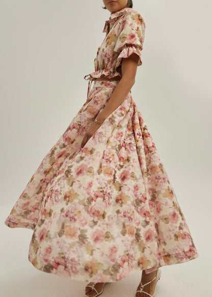 Camisa Anna con lazo floral | Rosa