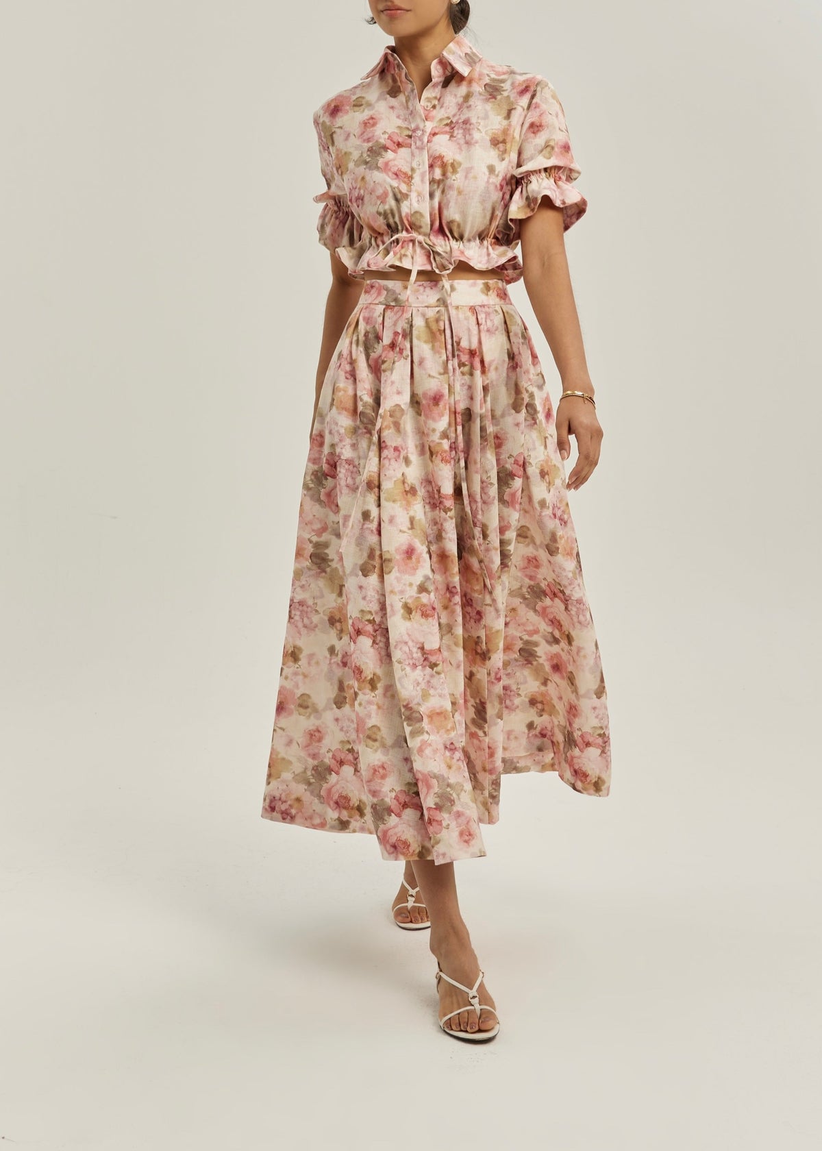 Camisa Anna con lazo floral | Rosa