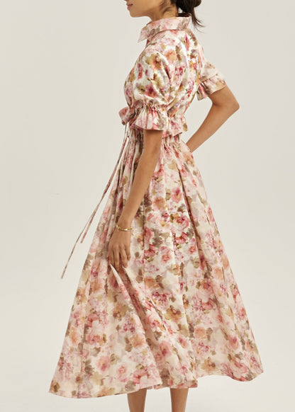 Camisa Anna con lazo floral | Rosa