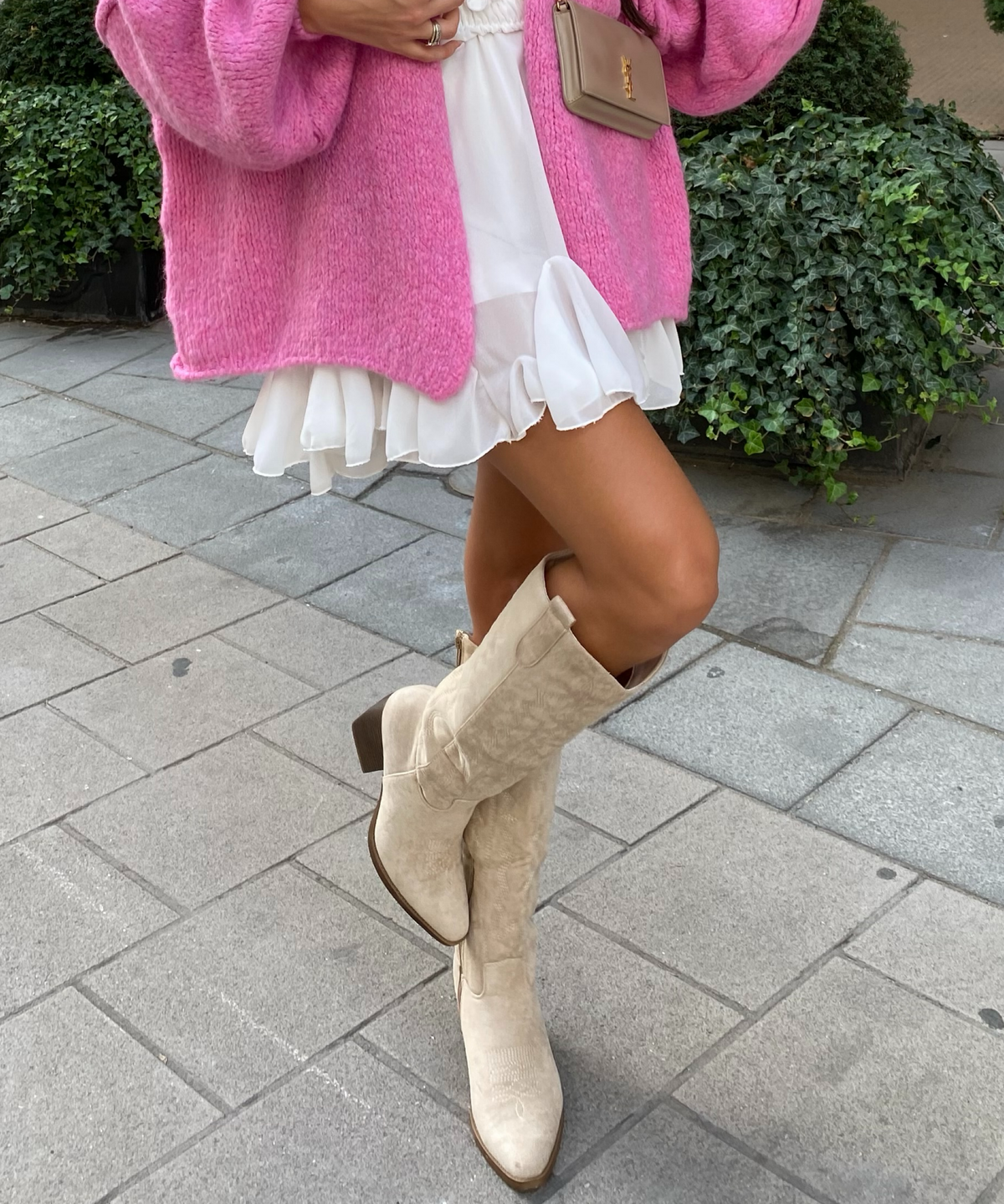 Botas cowboy Selenay beige altas