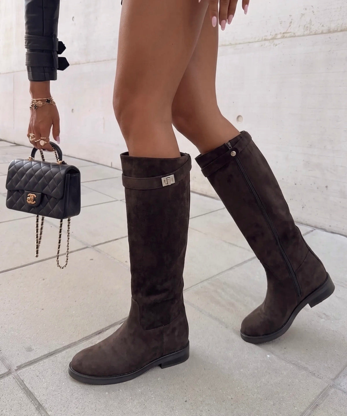 Botas de ante Mila marrón oscuro