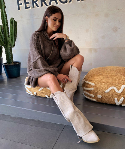 Botas vaqueras Lavinia beige